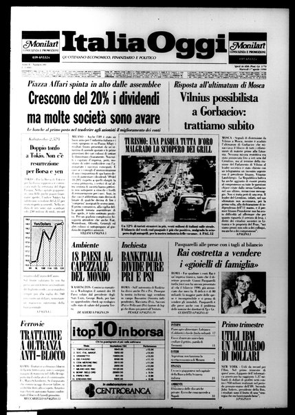 Italia oggi : quotidiano di economia finanza e politica